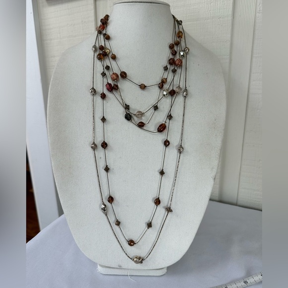 Three long station style bead necklaces - Picture 3 of 9